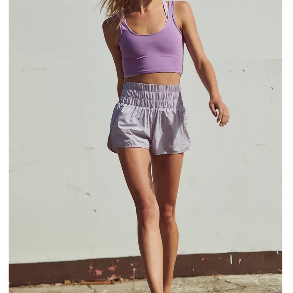 Free People Movement Way Home Lilac Shorts - Picture 2 of 6